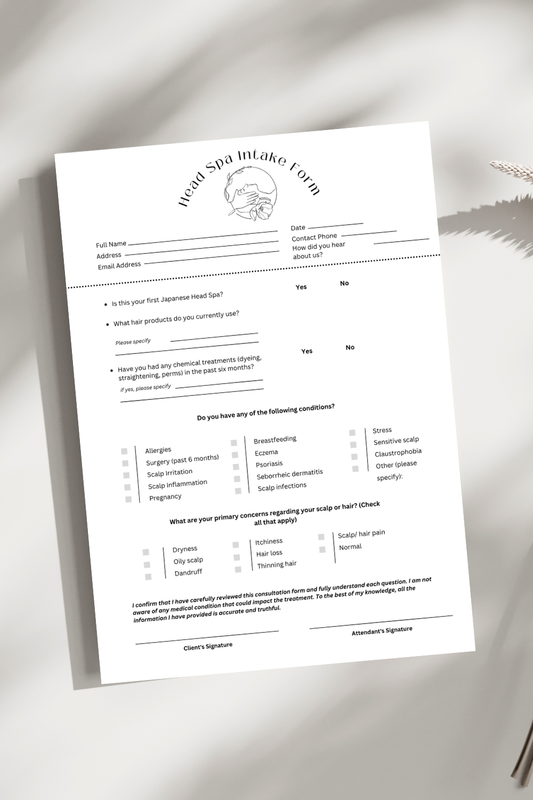 Head Spa Intake Form