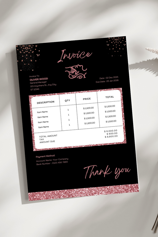 Head Spa Invoice Glam