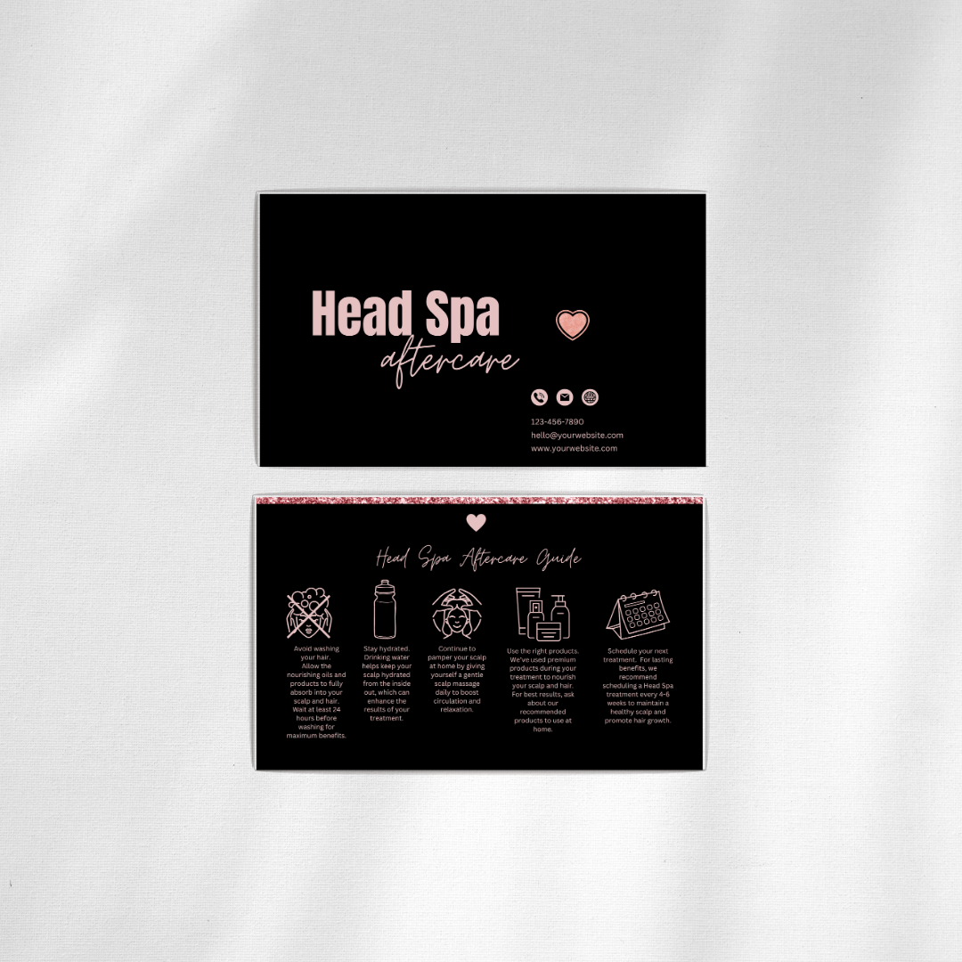Aftercare Card Head Spa Glitter Glam