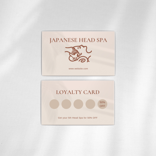 Head Spa Loyalty Card Beige Nude