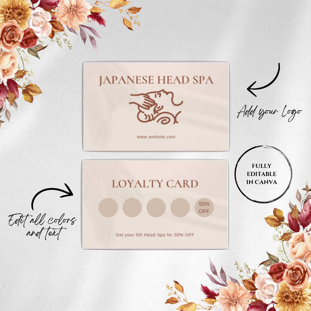 Head Spa Loyalty Card Beige Nude